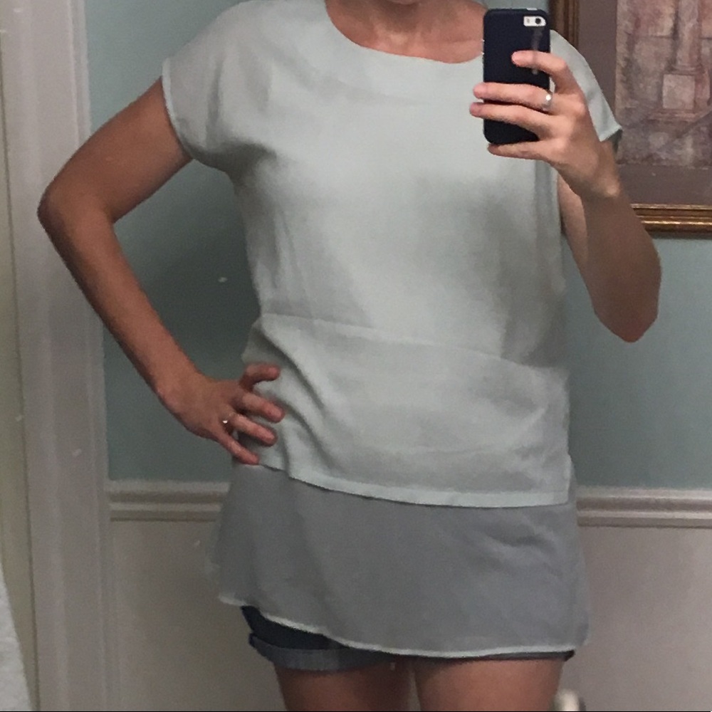 Nordstrom- Sea-foam green short sleeve tunic top